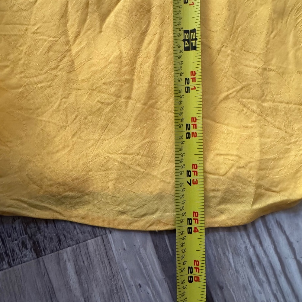 Zara Yellow Satin Mini Dress Size M Strappy Back Cowl Neck Slip Dress - Picture 6 of 6